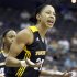 File- This July 17, 2011 file photo shows Tulsa Shock forward Jennifer Lacy reacting after being called for a foul against the New York Liberty during the first quarter of a WNBA basketball game, Sunday, in Newark, N.J.  Atlanta police say a warrant has been issued for former WNBA star and Olympic gold medalist Chamique Holdsclaw who is accused of shooting into a woman's car after using a bat to break its windows.  Police said Thursday that Holdsclaw followed the woman, Lacy, to her car on Tuesday Nov. 13, 2012. WNBA spokesman Ron Howard says the 29-year-old Lacy plays for the Tulsa Shock.   (AP Photo/Julio Cortez,File)