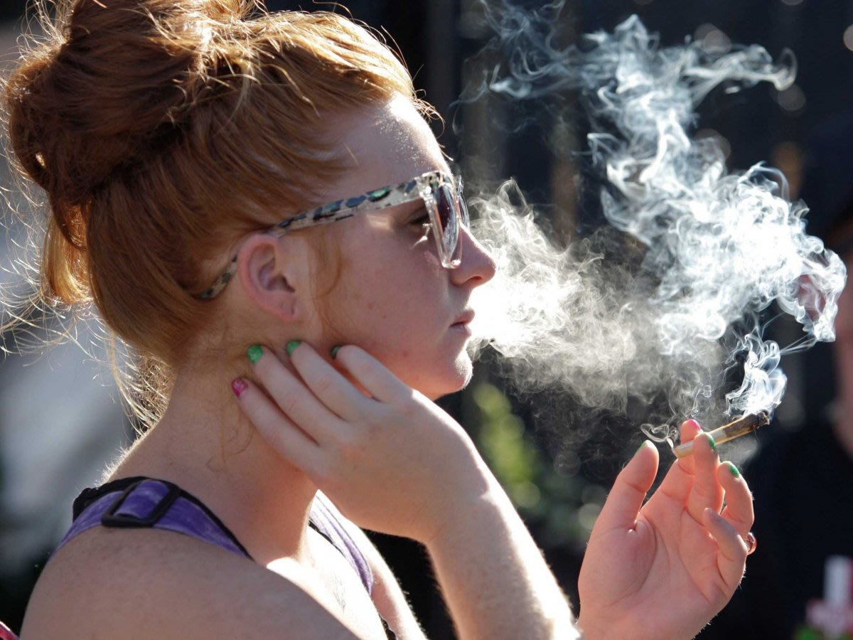 girl smoking marijuana weed.