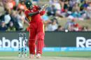 Zimbabwe's Hamilton Masakadza plays a shot during their Pool B 2015 Cricket World Cup match against South Africa in Hamilton, New Zealand, on February 15, 2015