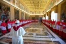 Pope Francis meets a consistory of cardinals on September 30, 2013 at the Vatican