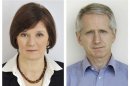 BBC News director Helen Boaden and deputy director Steve Mitchell are seen in undated photos released in London