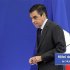 France's Prime Minister Francois Fillon delivers a speech as he attends a news conference at the Hotel Matignon in Paris