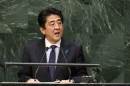 Japan's Prime Minister Shinzo Abe addresses the 69th United Nations General Assembly at United Nations Headquarters in New York