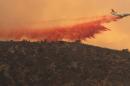 a long drop of fire retardant on the Shirley Fire, Saturday