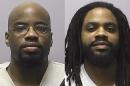 In this combination of 2013 photos provided by the Kansas Department of Corrections, is Reginald D. Carr, left, and Jonathan D. Carr. The Kansas Supreme Court on Friday, July 25, 2014 overturned the death sentences of the two brothers convicted of capital murder in a crime spree in Wichita in 2000 including robbery, rape, forced sex and four fatal shootings in a snow-covered soccer field. (AP Photo/Kansas Department of Corrections)