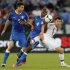 Italy's Motta and Ogbonna fight for the ball with Russia's Dzagoev during their international friendly soccer match in Zurich