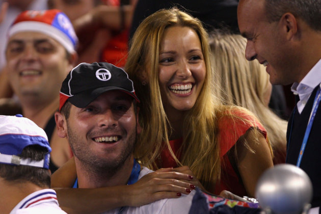   Jelena Ristic, Girlfriend Of Novak Djokovic Of Serbia Celebrates Getty Images