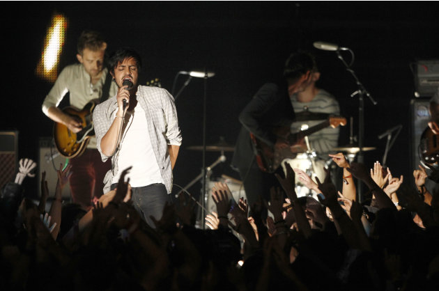 Young the Giant perform at the MTV Video Music Awards on Sunday Aug. 28, 2011, in Los Angeles. (AP Photo/Matt Sayles)