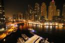 A night view of the Dubai Marina on November 19, 2013