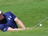 Hunter Mahan hits from the greenside bunker on the 10th hole during the third round of the Tour Championship golf tournament at East Lake Golf Club on Saturday, Sept. 24, 2011, in Atlanta. (AP Photo/Rainier Ehrhardt)
