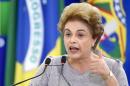 Brazilian President Dilma Rousseff delivers a speech during a meeting in Brasilia on March 22, 2016