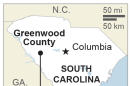 Map locates Greenwood County, S.C.; 1c x 2 inches; 46.5 mm x 50 mm;