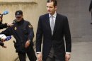 Inaki Urdangarin, the Duke of Palma and the Spanish king's son-in-law, arrives at the courthouse of Palma de Mallorca on the Mediterranean resort island of Mallorca, Spain, Saturday Feb. 25, 2012. Urdangarin, husband of Princess Cristina, the second daughter of King Juan Carlos and Queen Sofia, will be questioned over alleged corruption. The Duke is suspected of using his high-profile status to win contracts from regional governments for a nonprofit foundation he ran, then subcontract the work to companies he also oversaw, sometimes charging the public ridiculously inflated prices and stashing at least some of the income in overseas tax havens. (AP Photo/Manu Mielniezuk)