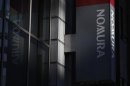 Logo of Nomura Securities is seen outside a branch office in Tokyo