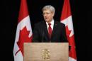 Canada's Prime Minister Stephen Harper speaks in Ottawa, Ontario, on March 18, 2014