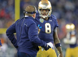 Notre Dame's return to relevance will rely heavily on QB Malik Zaire (R). (AP)