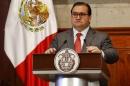Javier Duarte, Governor of the state of Veracruz, attends a news conference in Xalapa