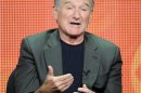 FILE - In this July 29, 2013 file photo, actor Robin Williams participates in the "The Crazy Ones" panel at the 2013 CBS Summer TCA Press Tour at the Beverly Hilton Hotel in Beverly Hills, Calif. The Nielsen company said Friday, Sept. 27, 2013, that Williams' new CBS comedy, 