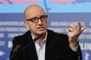 Director Soderbergh speaks during a news conference to promote the movie "Haywire" at the 62nd Berlinale International Film Festival in Berlin