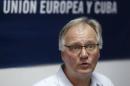 Chief European negotiator for the EU-Cuba talks Leffler speaks to the media during a conference in Havana