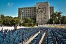 View of Revolution Square where Pope Francis will celebrate a mass, in Havana on September 18, 2015
