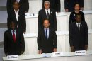 Democratic Republic of Congo's President Kabila, France's President Hollande and Burkina Faso's President Compaore attend the Francophone summit in Kinshasa