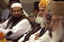 Hafiz Saeed, the head of Jamaat-ud-Dawa and founder of Lashkar-e-Taiba, attends a conference for "safeguarding the honour of the Prophet Mohammad", with other political and religious leaders in Islamabad