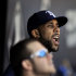 Tampa Bay Rays starting pitcher David Price yells in the dugout after exchanging words with home plate umpire Tom Hallion during the seventh inning of a baseball game against the Chicago White Sox in Chicago, Sunday, April 28, 2013. Tampa Bay won 8-3. (AP Photo/Paul Beaty)