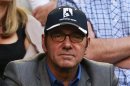 Actor Kevin Spacey attends the women's singles final match between Victoria Azarenka of Belarus and Li Na of China at the Australian Open tennis tournament in Melbourne