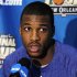 Kansas forward Thomas Robinson talks to reporters during a news conference in New Orleans, Thursday, March 29, 2012. Kansas is scheduled to play Ohio State in an NCAA tournament Final Four semifinal college basketball game on Saturday. (AP Photo/Gerald Herbert)