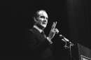 FILE - In this Jan. 25, 1971 file photo, U.S. Sen. George McGovern makes a speech at the University of the Pacific at Stockton, Calif. A family spokesman says, McGovern, the Democrat who lost to President Richard Nixon in 1972 in a historic landslide, has died at the age of 90. According to a spokesman, McGovern died Sunday, Oct. 21, 2012 at a hospice in Sioux Falls, surrounded by family and friends. (AP Photo/Walt Zeboski, File)