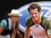 Murray of Britain reacts during the men's singles match against Granollers of Spain at the Rome Masters tennis tournament