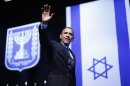 U.S. President Obama acknowledges the audience after delivering a speech on policy at the Jerusalem Convention Center