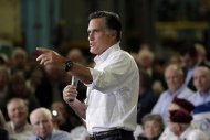 Republican presidential candidate, former Massachusetts Gov. Mitt Romney speaks at a town hall-style meeting in Euclid, Ohio, Monday, May 7, 2012. (AP Photo/Jae C. Hong)
