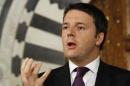 Italian Prime Minister Matteo Renzi speaks during a news conference at the Government Palace in Tunis