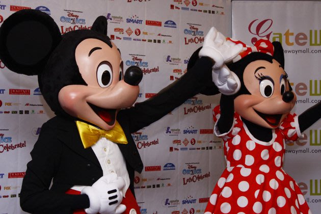 Mickey and Minnie Mouse grace the "Disney On Ice" press conference recently. (Marlo Cueto, NPPA Images)