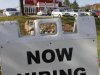 FILE- In this Wednesday, Nov 2, 2011, file photo, the Bob Evans restaurant in Solon, Ohio advertises job openings. The latest evidence that the economy is making steady gains emerges from a gauge of future economic activity, which increased in October at the fastest pace in eight months. A string of better-than-expected reports on the economy have some analysts revising up their forecasts for economic growth. But they caution that their brighter outlook remains under threat from Europe's financial crisis. (AP Photo/Amy Sancetta)