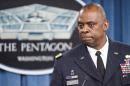 Commander of US Central Command General Lloyd Austin conducts a media briefing on October 17, 2014, at the Pentagon in Washingon, DC