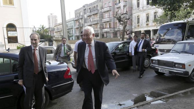 Spain's Foreign Minister Jose Manuel Garcia-Margallo arrives at a conference in Havana