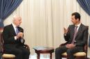 Syria's President Bashar al-Assad meets United Nations Syria mediator Staffan de Mistura in Damascus