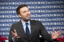 Handout photo of Ben Affleck talking about his new movie "Argo" and his latest cause in eastern Congo with Bob Schieffer on Face the Nation, in Washington