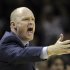 FILE - Milwaukee Buck head coach Scott Skiles argues a call during the fourth quarter of an NBA basketball game against the San Antonio Spurs, in this Dec. 5, 2012 file photo taken in San Antonio. Skiles and the Milwaukee Bucks have allegedly decided to part ways after just over four seasons together, ending a working relationship that seemed to been teetering on the brink for quite some time according to a person with knowledge of the move. (AP Photo/Eric Gay)