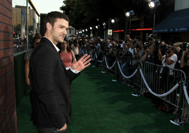 Cast member Justin Timberlake attends the premiere of "Trouble With the Curve" at the Westwood Village Theater on Wednesday, Sept. 19, 2012, in Los Angeles. (Photo by Matt Sayles/Invision/AP)