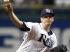 Tampa Bay Rays starting pitcher Jeremy Hellickson delivers to the Detroit Tigers during the first inning of a baseball game Thursday, Aug. 25, 2011, in St. Petersburg, Fla. (AP Photo/Chris O'Meara)