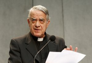 Vatican spokesman father Federico Lombardi attends …