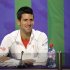 In this photo released by the AELTC, Novak Djokovic of Serbia speaks during a press conference at the All England Lawn Tennis Championships, Wimbledon, England, Sunday, June 24, 2012. (AP Photo/AELTC, Neil Tingle)