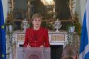 A still image from video show Scotland's First Minister Nicola Sturgeon speaking following the result of the EU referendum, in Edinburgh, Scotland