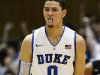 Duke's Austin Rivers reacts following a 3-point basket against North Carolina State during the second half of an NCAA college basketball game in Durham, N.C., Thursday, Feb. 16, 2012. Duke won 78-73. (AP Photo/Gerry Broome)