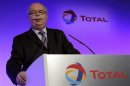 French oil company Total CEO Christophe de Margerie delivers a speech during the company's 2012 annual result presentation in Paris