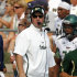 South Florida head coach Skip Holtz paces the sidelines during the first half of an NCAA college football game against the Notre Dame in South Bend, Ind., Saturday, Sept. 3, 2011. (AP Photo/Michael Conroy)